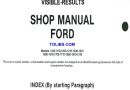 Ford Tractor 1100 2112 Workshop Manual