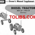 1958 Ford Tractor 801-D, 901-D Owner’s Manual