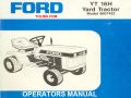 Ford Tractor YT16H Yard Operators Manual