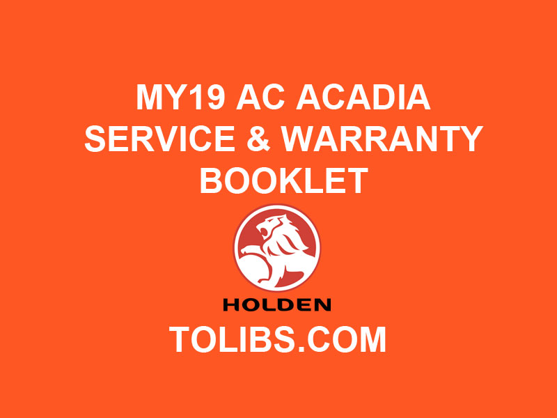 Service and Warranty Booklet Holden Acadia