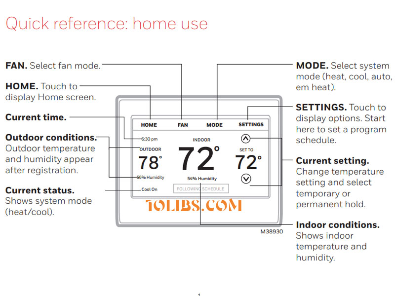 Color Touchscreen Programmable Thermostat RTH9585WF Smart Series