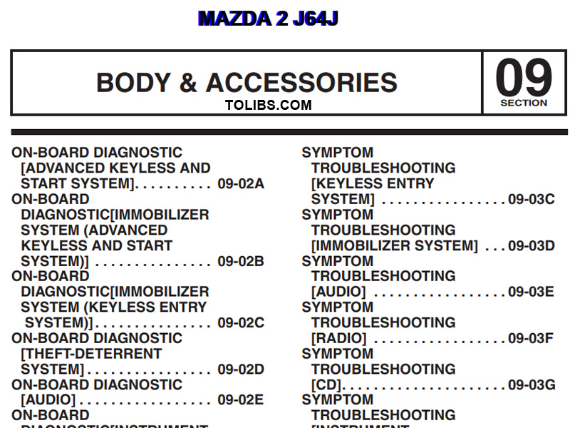 Mazda 2 J64J Diagnostic Trouble Codes