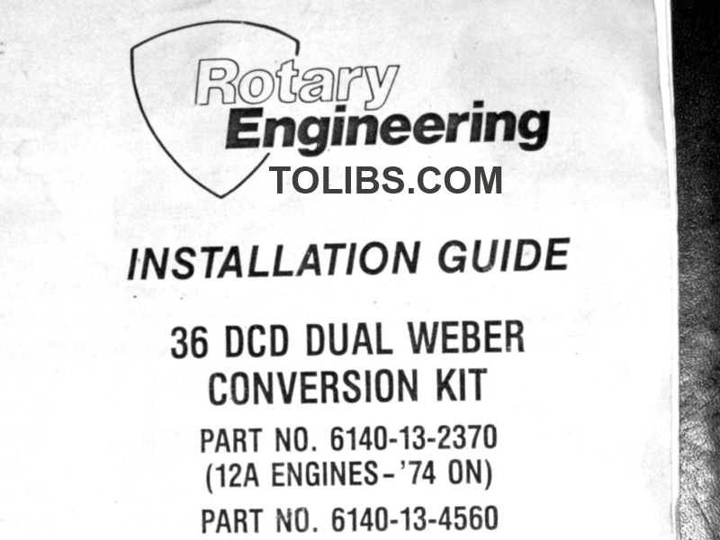 Mazda RX-8 Rotary Engineering 36DCD Installation Guide
