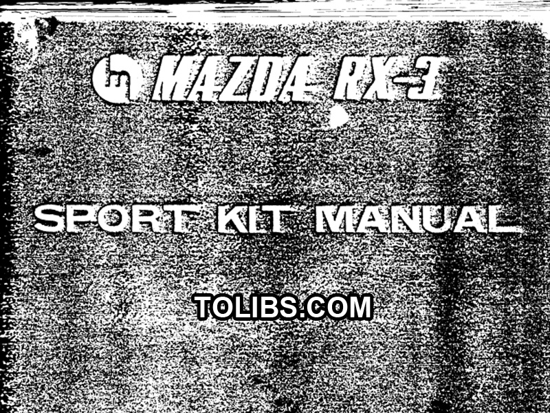 Sports Kit Manual for Mazda Rx3 (70-73)