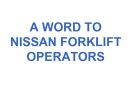 Nissan Forklift Operator’s Procedures manual