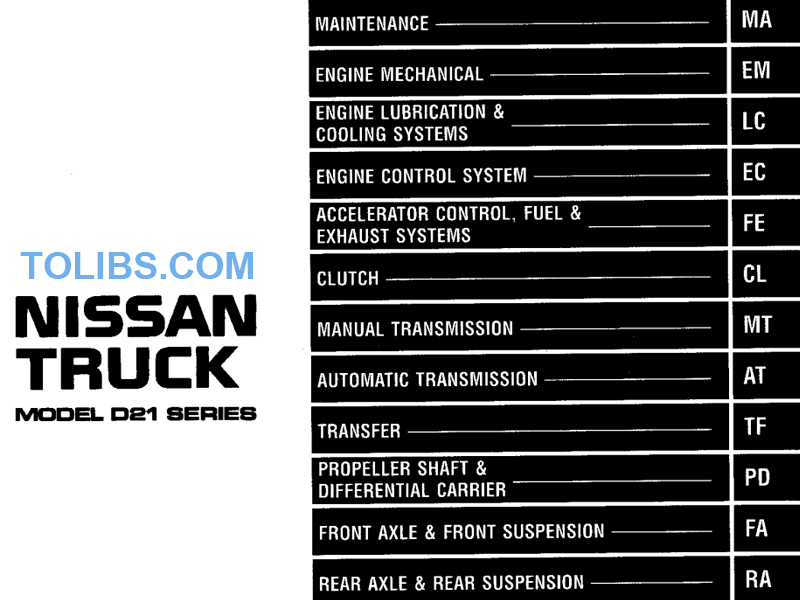 Nissan Truck D21 1997 Service Manual